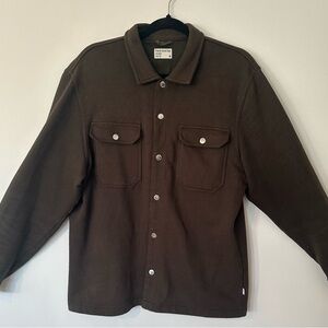 Frank & Oak Dark Brown Shirt Jacket 100 Percent Cotton size M Outdoor Office